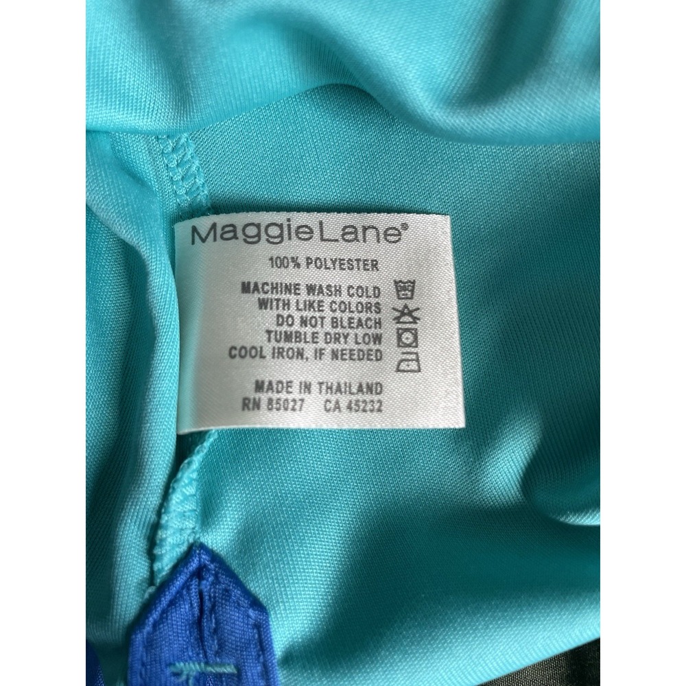 MaggieLane Women's Tank Athletic Golf Top XXL Turquoise/Blue Mock Neck Stretch - Picture 6 of 6